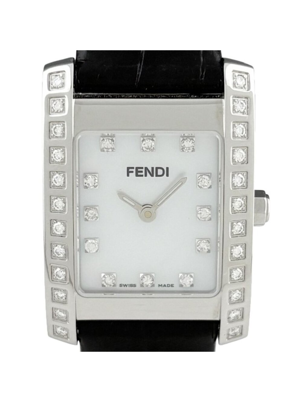 Fendi Clasico Watch SS Leather Quartz White